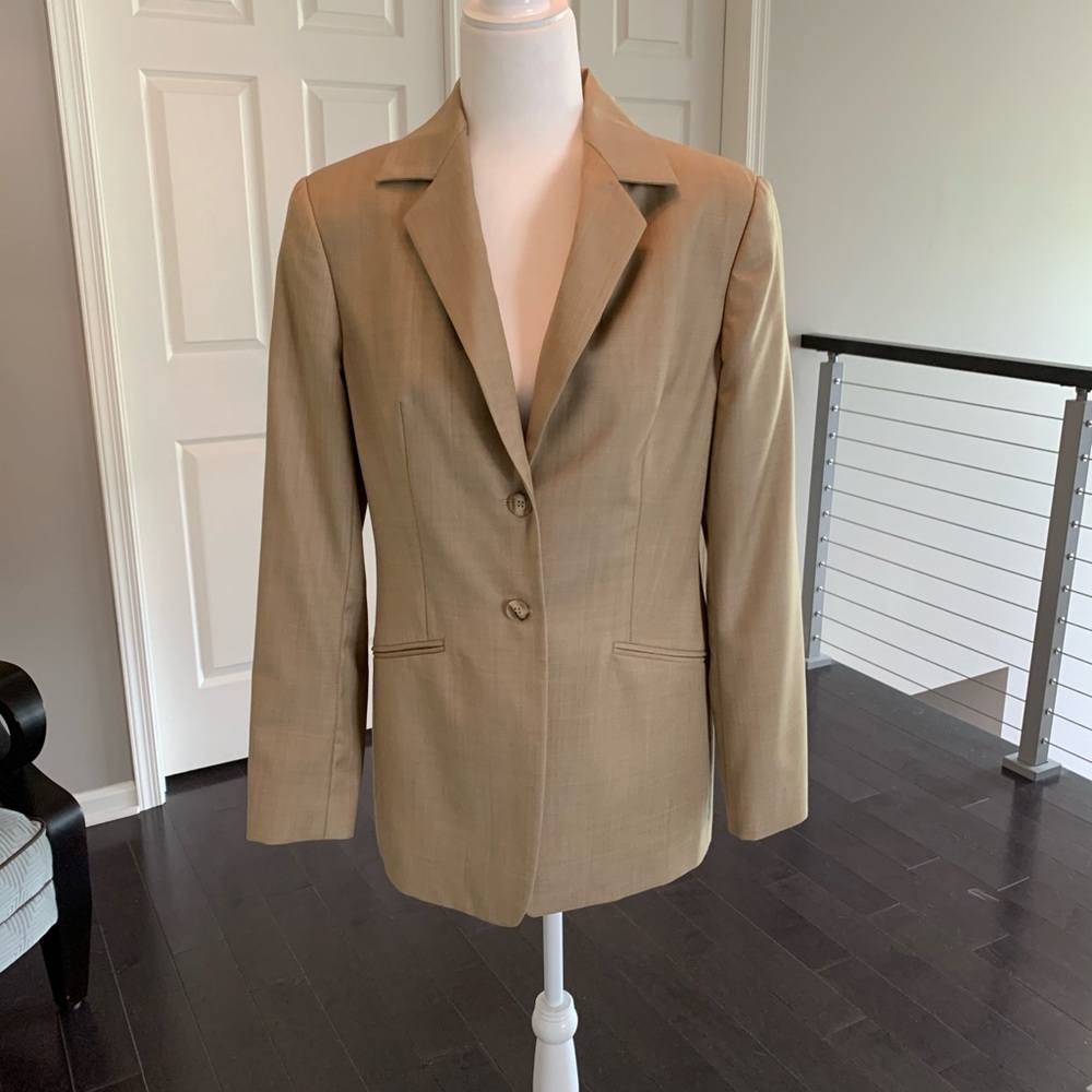 Barry Bricken 100% Wool Tan business suit jacket